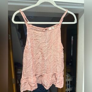 Adorable pink white striped Susan’s flouncy tank top with flare bottom Euc